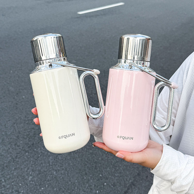 Sports Water Bottle Insulated - 1個入りステンレス製保温保冷水筒、1000ML大容量携帯用魔法瓶、スポーツ用ポータブル真空カップ