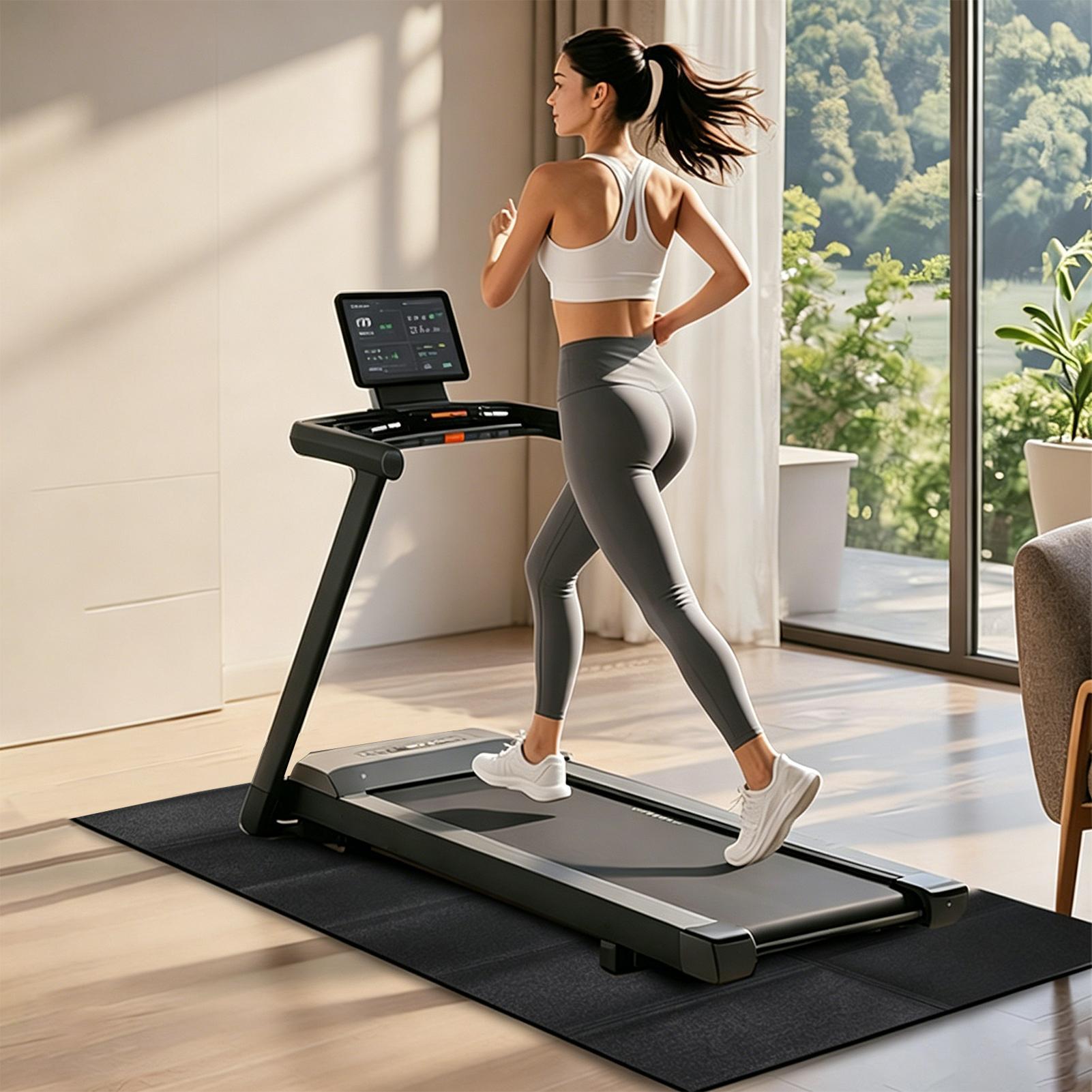 トレッドミルマット振動吸収ヘビーデューティトレッドミルフロア - Yoga Mat のレビューと価格