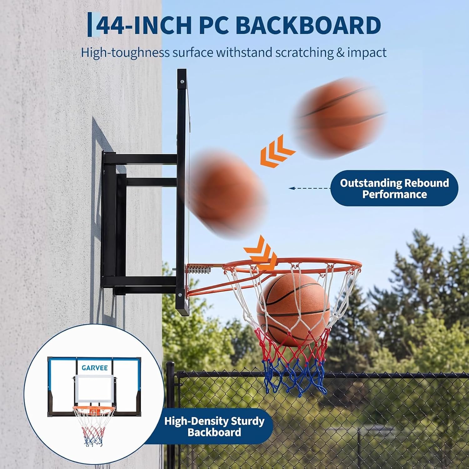 タクレーキ 43.3インチ 壁掛け式バスケットボールゴール。 - Basketball Hoop のレビューと価格