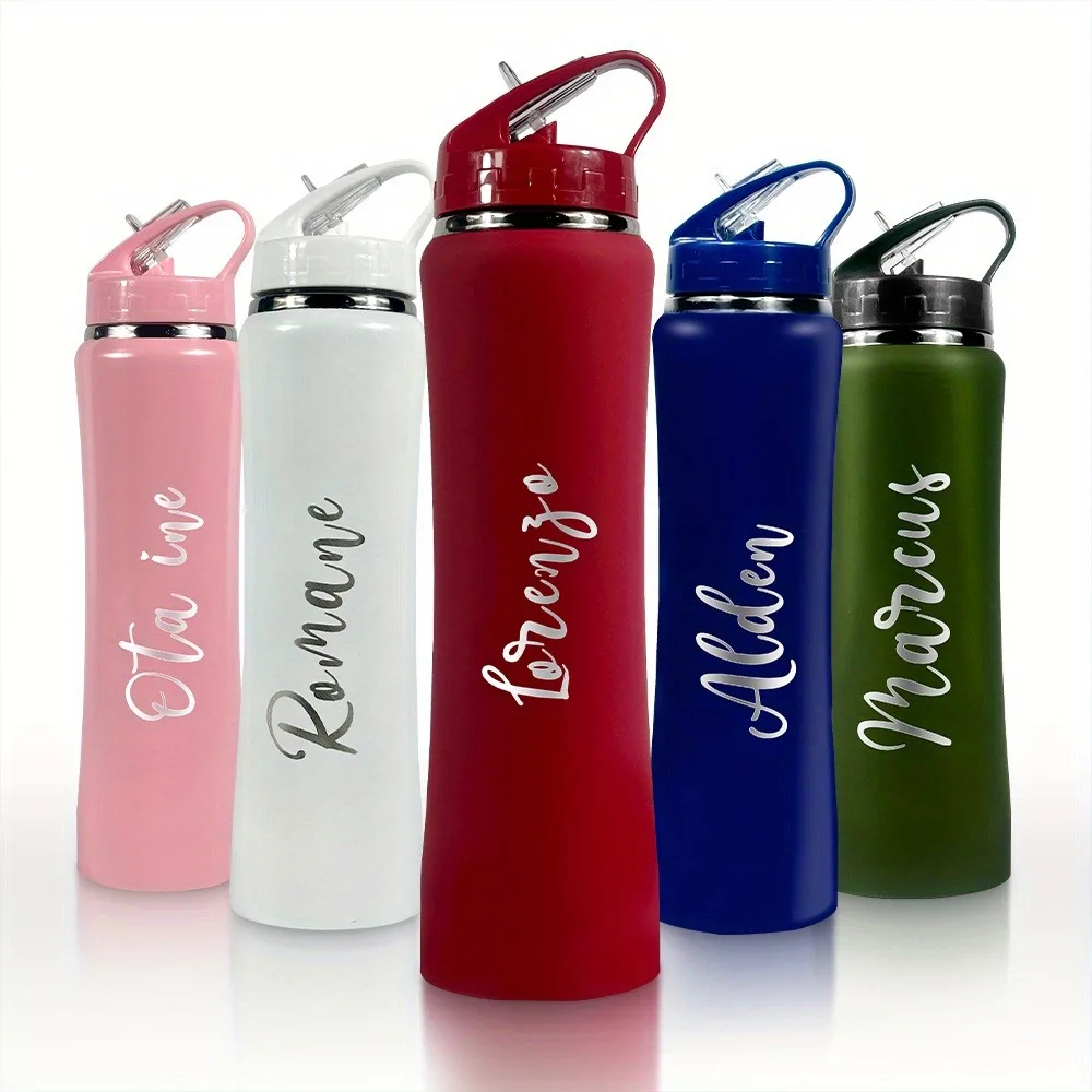 ストロー付きパーソナライズされた断熱ステンレススチールウォー - Sports Water Bottle Insulated のレビューと価格